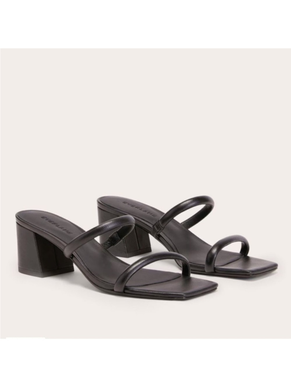 Everlane Shoes 7 Double Strap Heel Sandal Black - Picture 2 of 12